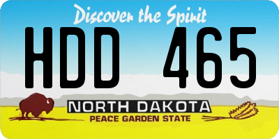 ND license plate HDD465