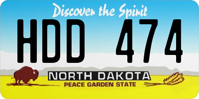 ND license plate HDD474