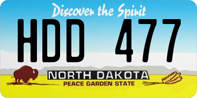 ND license plate HDD477