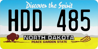 ND license plate HDD485