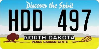 ND license plate HDD497