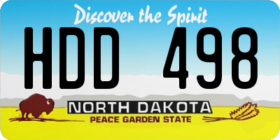 ND license plate HDD498