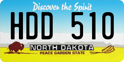ND license plate HDD510