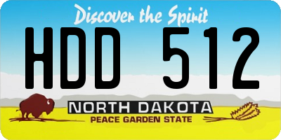 ND license plate HDD512