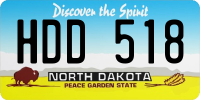 ND license plate HDD518