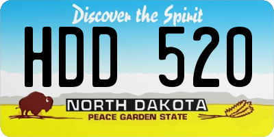 ND license plate HDD520
