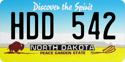 ND license plate HDD542