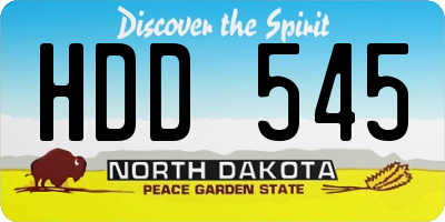 ND license plate HDD545