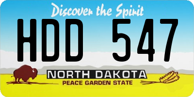 ND license plate HDD547