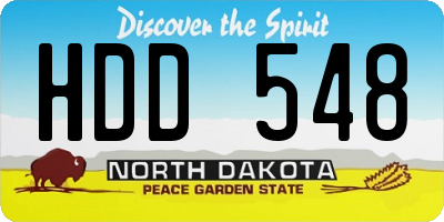 ND license plate HDD548