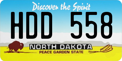 ND license plate HDD558