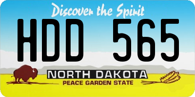 ND license plate HDD565