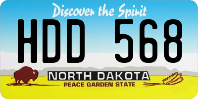 ND license plate HDD568