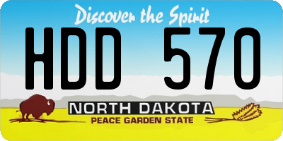 ND license plate HDD570