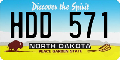 ND license plate HDD571