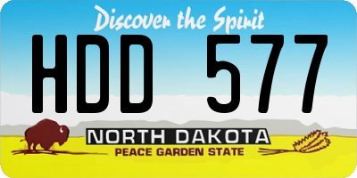 ND license plate HDD577