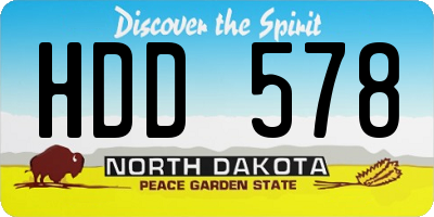 ND license plate HDD578
