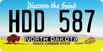 ND license plate HDD587