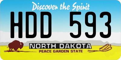 ND license plate HDD593