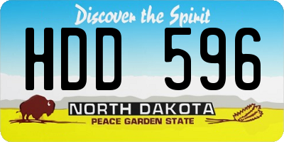 ND license plate HDD596