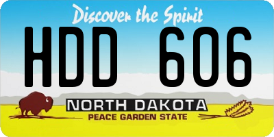 ND license plate HDD606