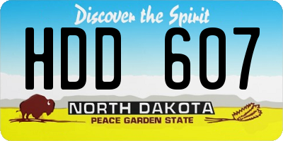 ND license plate HDD607