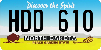ND license plate HDD610