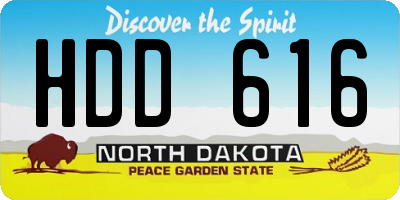 ND license plate HDD616