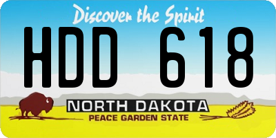 ND license plate HDD618