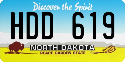 ND license plate HDD619