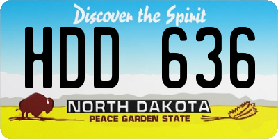 ND license plate HDD636