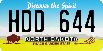 ND license plate HDD644