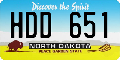 ND license plate HDD651