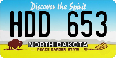 ND license plate HDD653