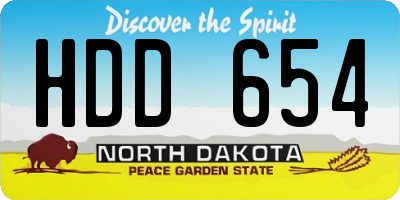 ND license plate HDD654