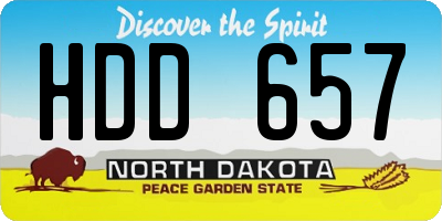 ND license plate HDD657