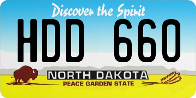 ND license plate HDD660