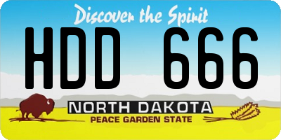 ND license plate HDD666