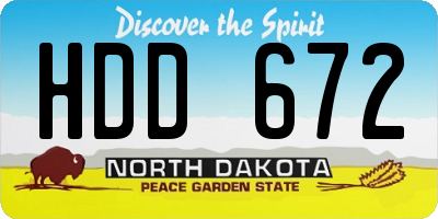 ND license plate HDD672