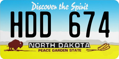 ND license plate HDD674