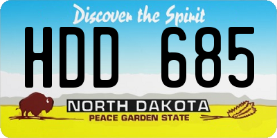 ND license plate HDD685