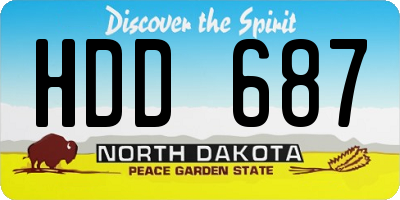ND license plate HDD687
