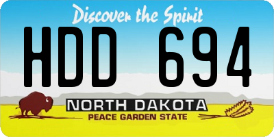 ND license plate HDD694