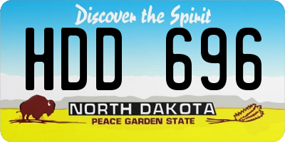 ND license plate HDD696