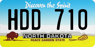 ND license plate HDD710
