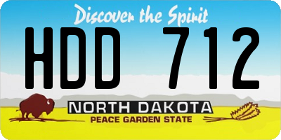 ND license plate HDD712