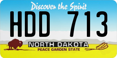 ND license plate HDD713