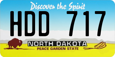 ND license plate HDD717