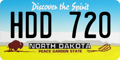ND license plate HDD720