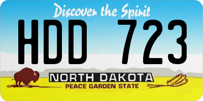 ND license plate HDD723